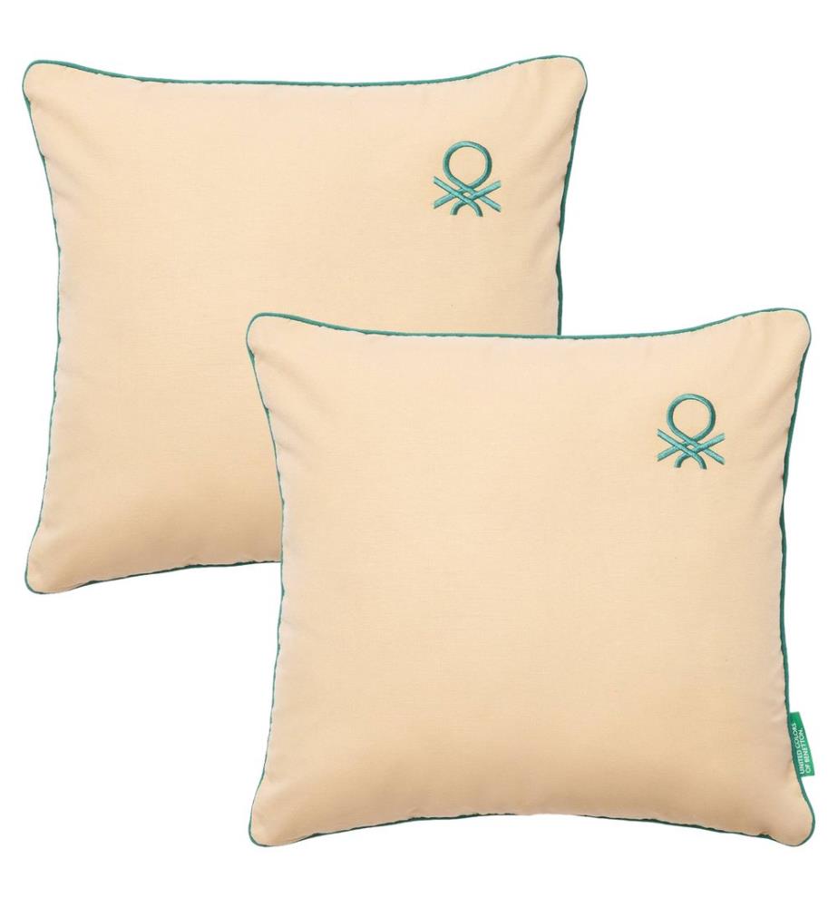 2er-Set Kissen 45 x 45 cm – Beige