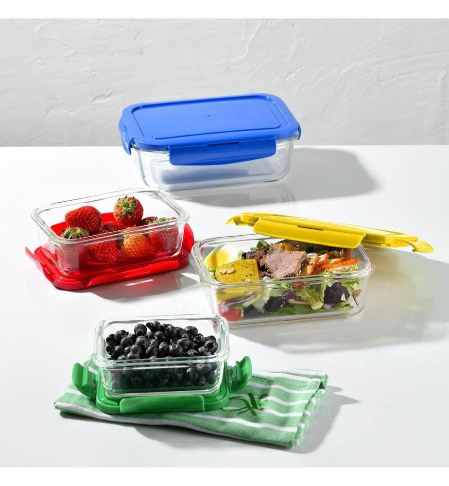 Lot de 4 Boîtes Hermétiques Rectangulaires 840 ml