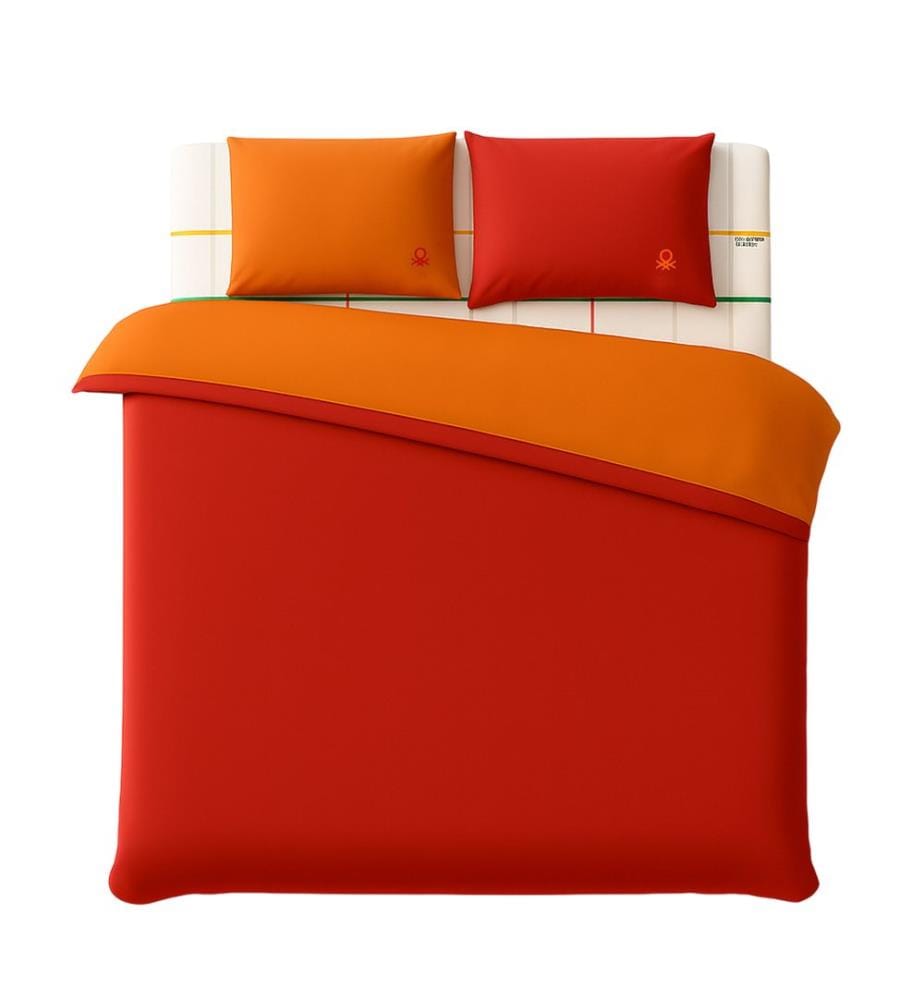 Parure de Lit 150 cm - Orange et Rouge