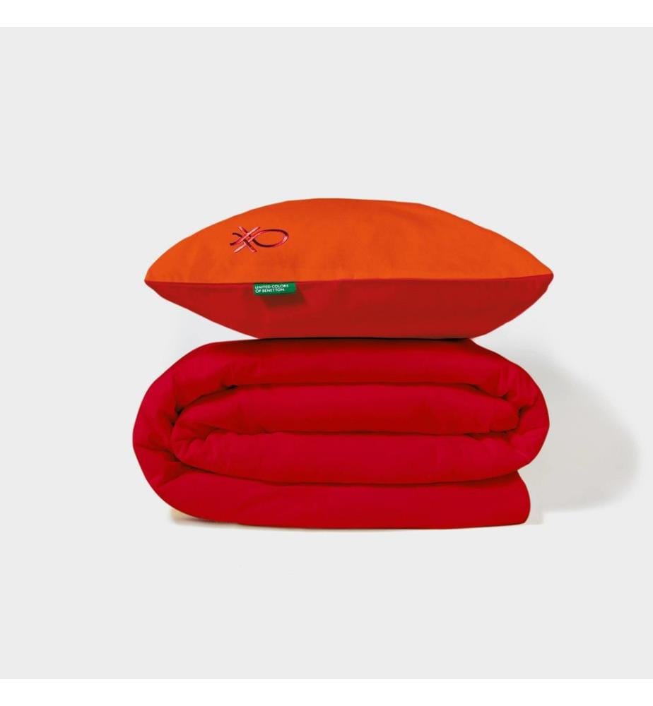 Parure de Lit 150 cm - Orange et Rouge