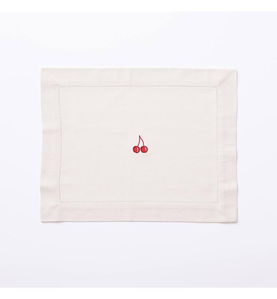 Lot de 4 Sets de Table 45 x 35 cm - Crème et Rouge