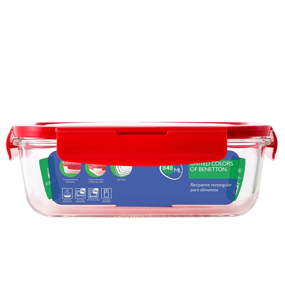 Boîte Hermétique Rectangulaire 840 ml - Rouge