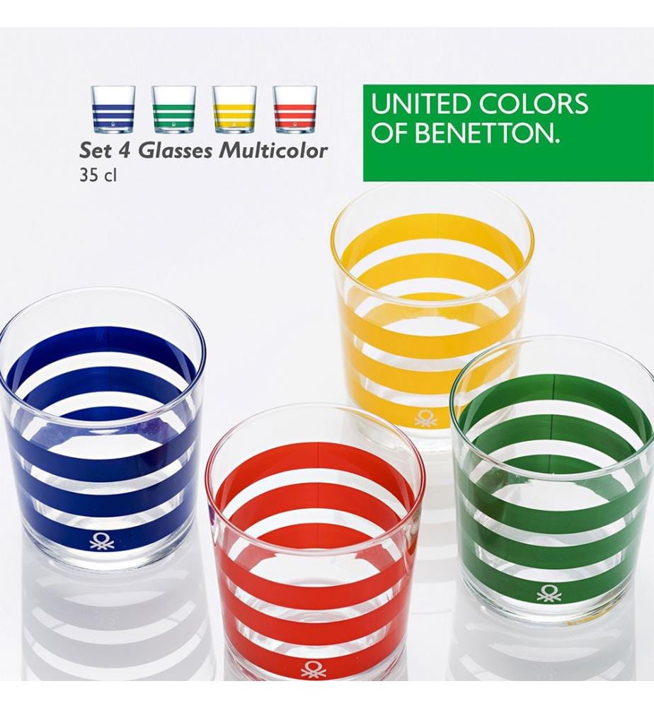 4er-Set Gläser, 345 ml – mehrfarbig