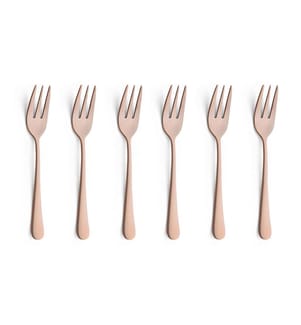 Set de 6 Fourchettes à Gâteau Texas - Doré Rose