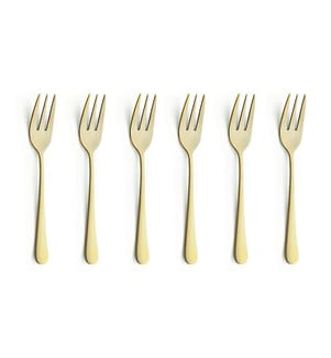 Set de 6 Fourchettes à Gâteau Texas - Doré