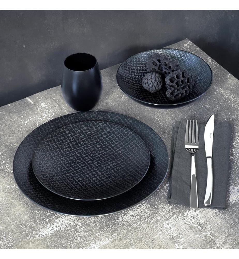 Service 18 Pièces Tweed Noir 