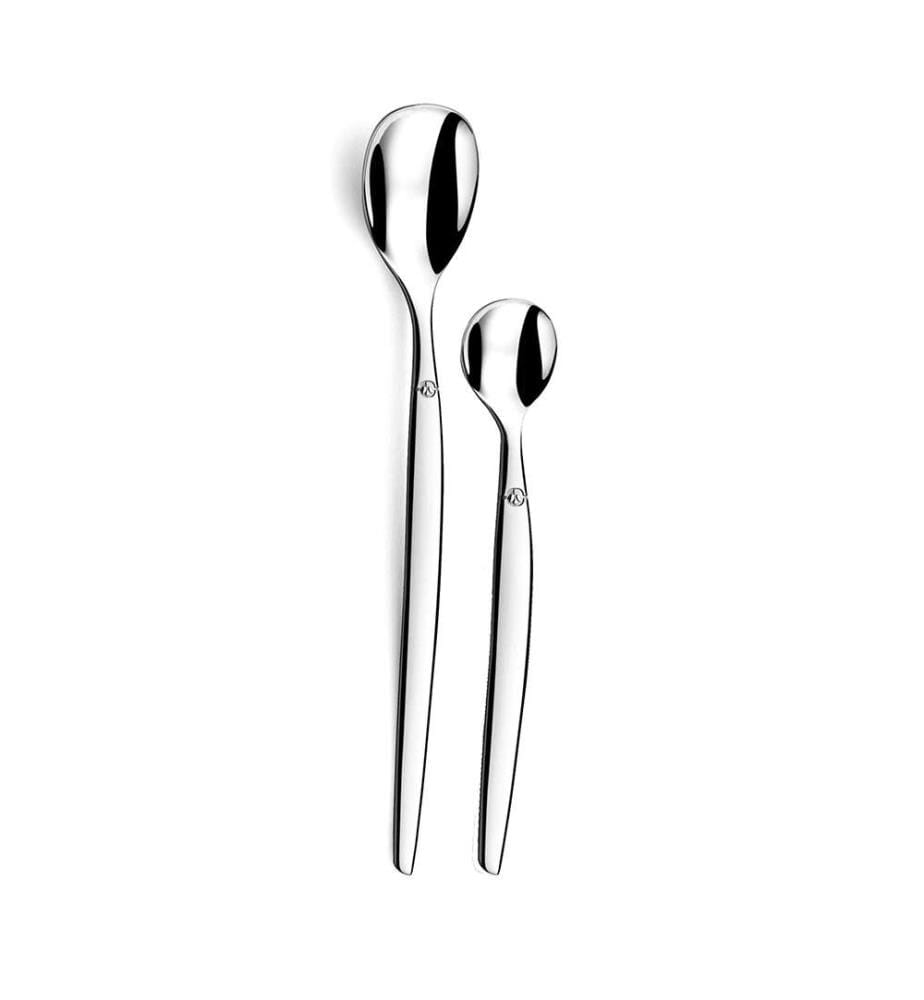 Set of 6 espresso spoons & 6 Jet Miroir long drink spoons