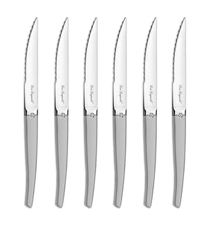 Set de 6 Couteaux à Steak Jet Sable - Argenté et Gris
