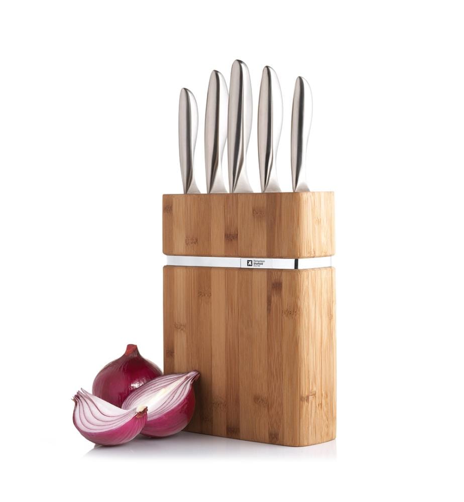 5 couteaux de cuisine Forme Bloc Bamboo