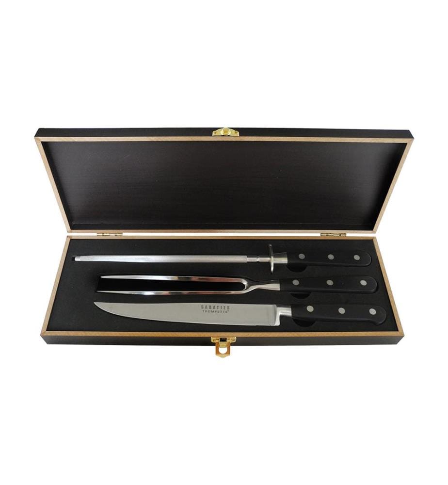 Coffret Bois avec 3 Pièces Sabatier Trompette - Noir