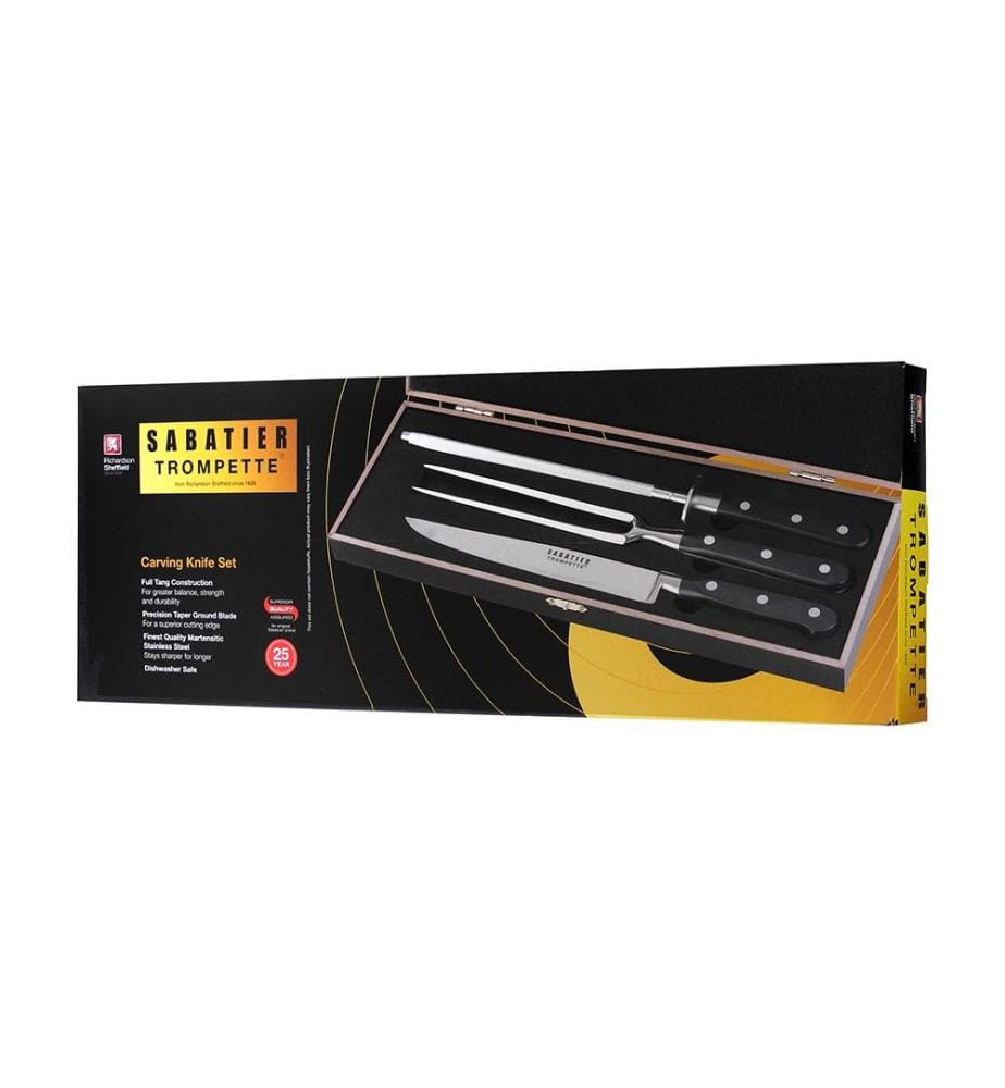 Coffret Bois avec 3 Pièces Sabatier Trompette - Noir
