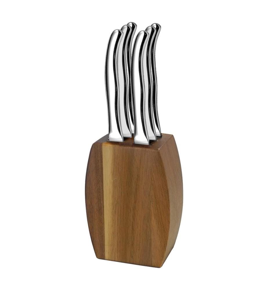 Bloc avec 6 Couteaux à Steak Virgule