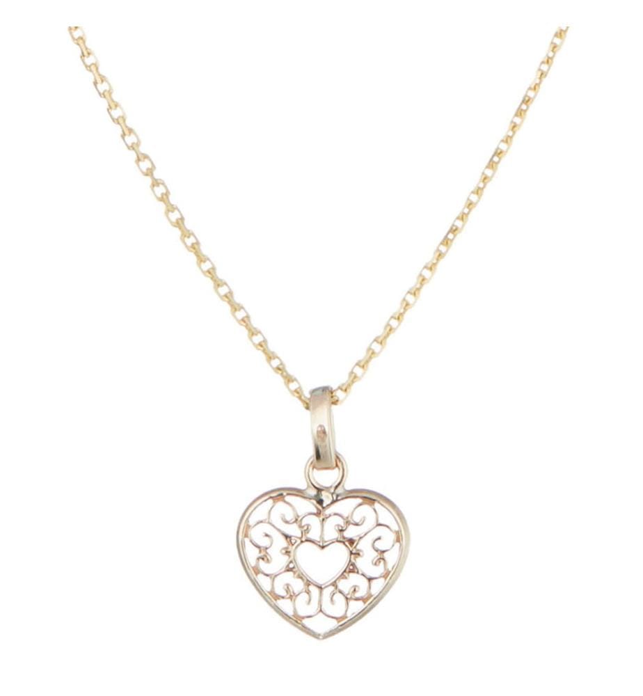 Pendentif Coeurs Arabesque - Or Jaune 375/1000