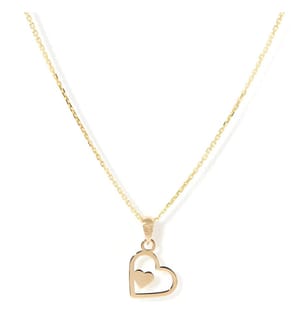 Pendentif Coeur Coeur - Or Jaune 375/1000