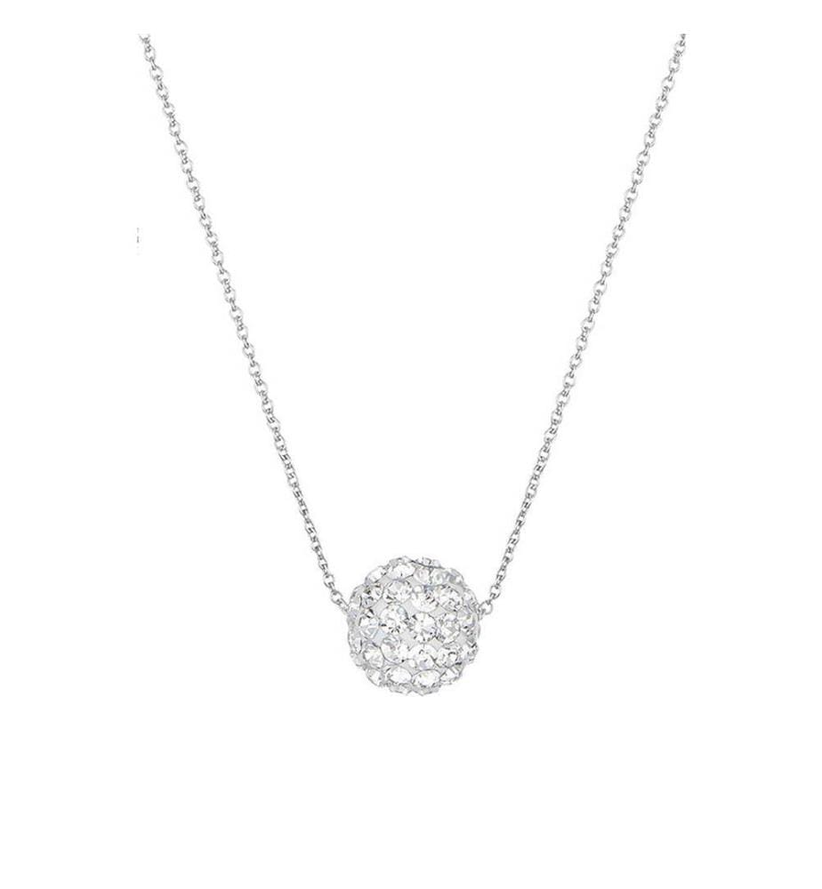 Collier Bulle de Crystal - Or Blanc 375/1000