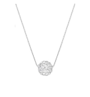Collier Bulle de Crystal - Or Blanc 375/1000