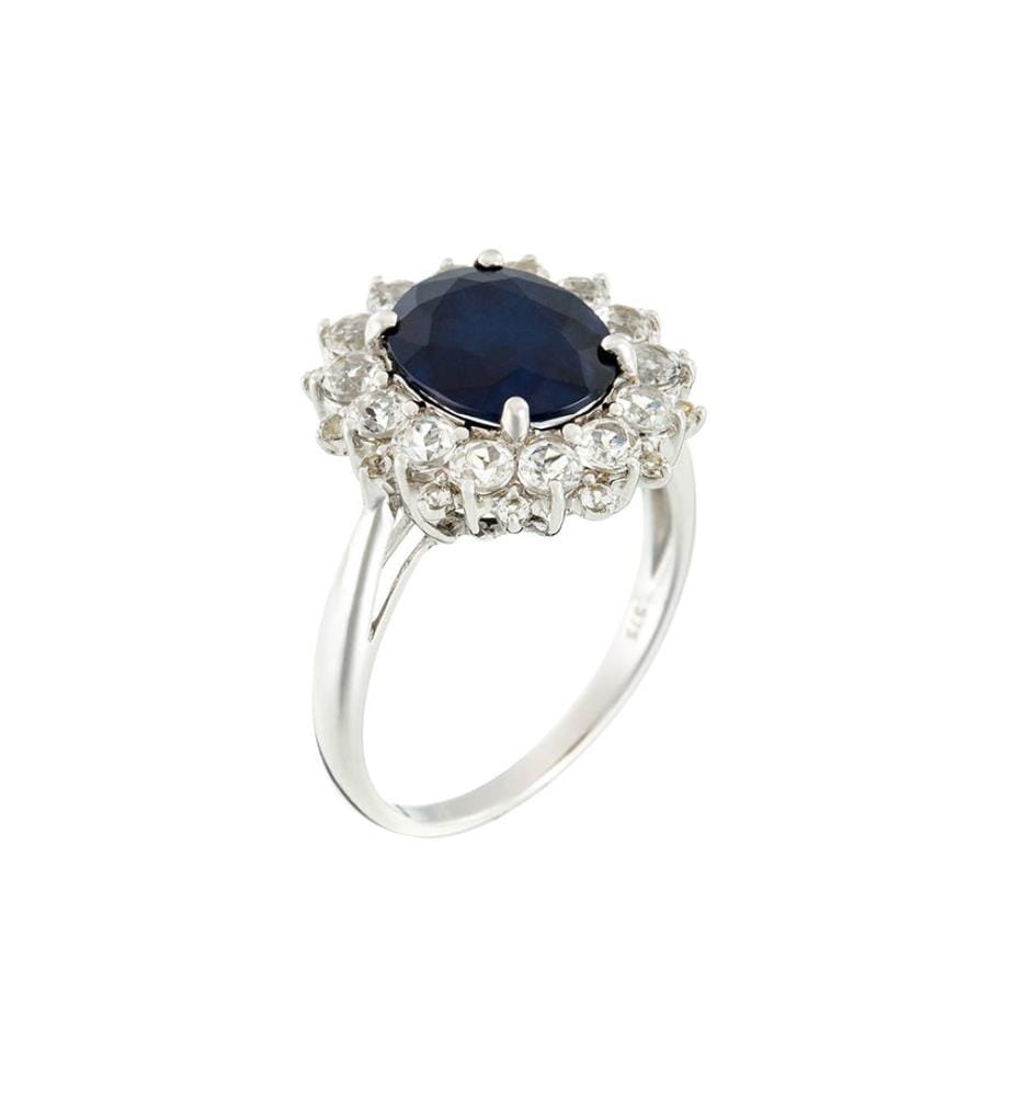 Bague Soleil Bleu - Or Blanc