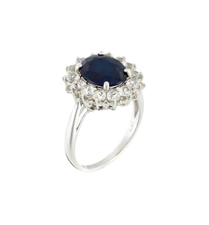 Bague Soleil Bleu - Or Blanc