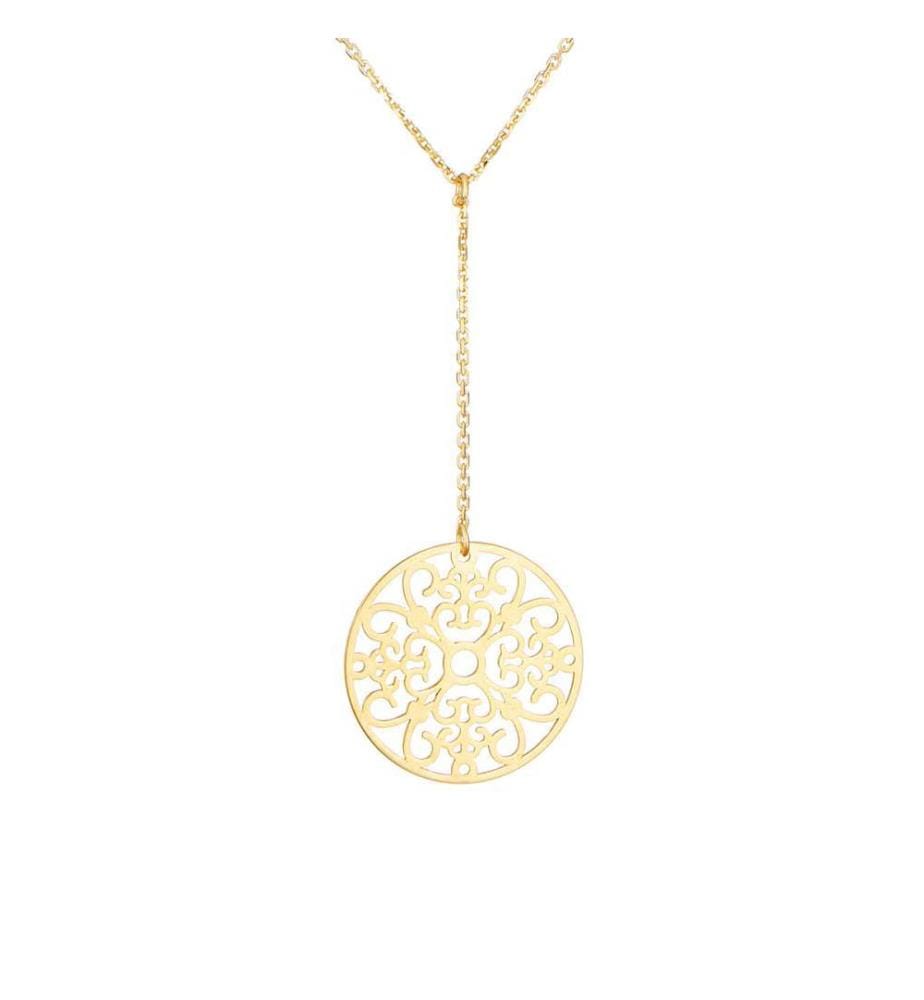 Collier Rosace Pendante - Or Jaune 375/1000