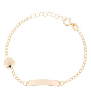 Bracelet gourmette enfant Barre dorée - Or Jaune 375/1000