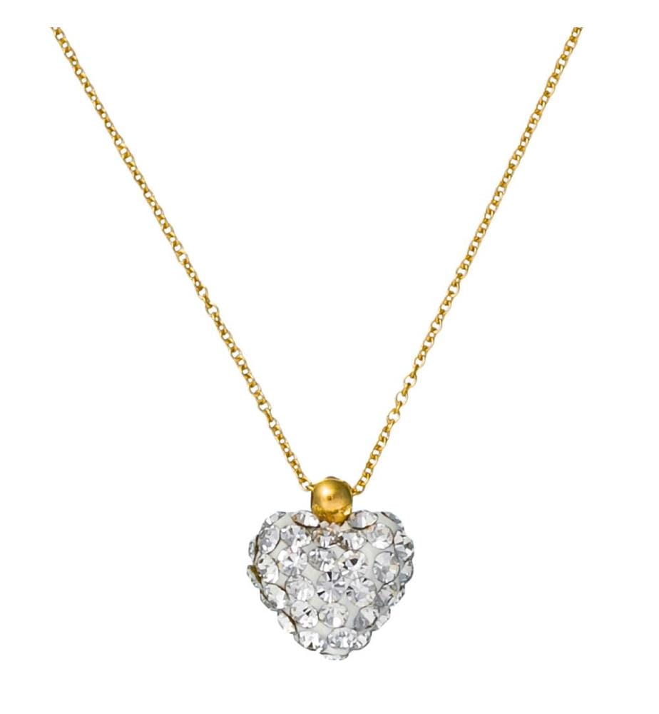 Collier Coeur De Crystal - Or Jaune