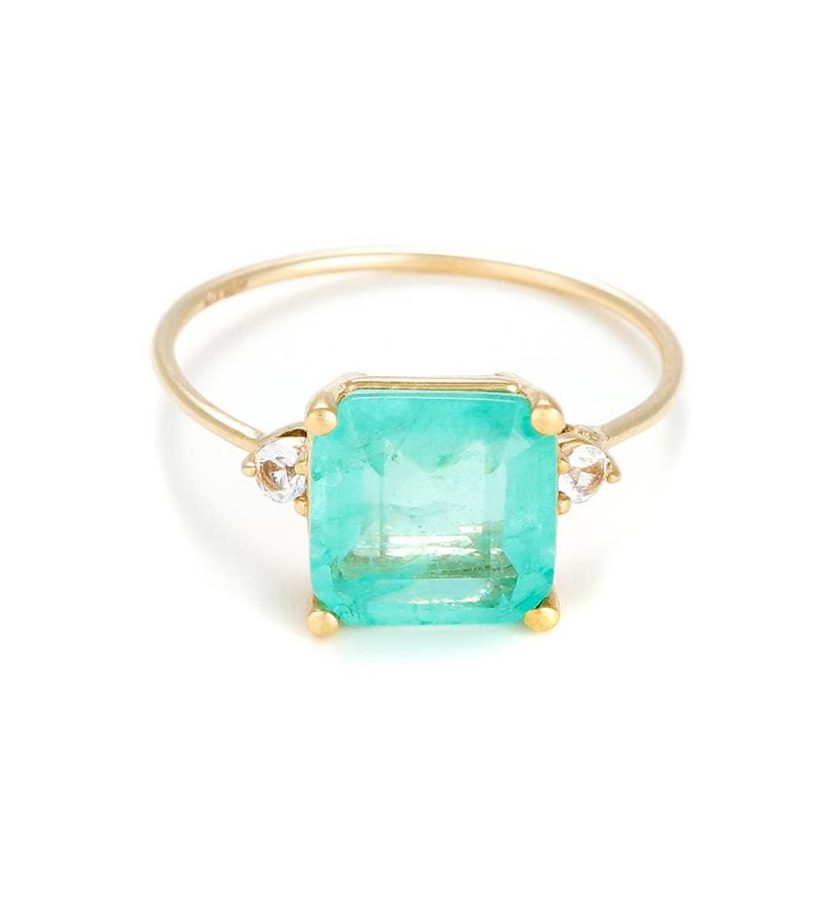 Bague Espoir - Or Jaune et Topaze Bleuvert