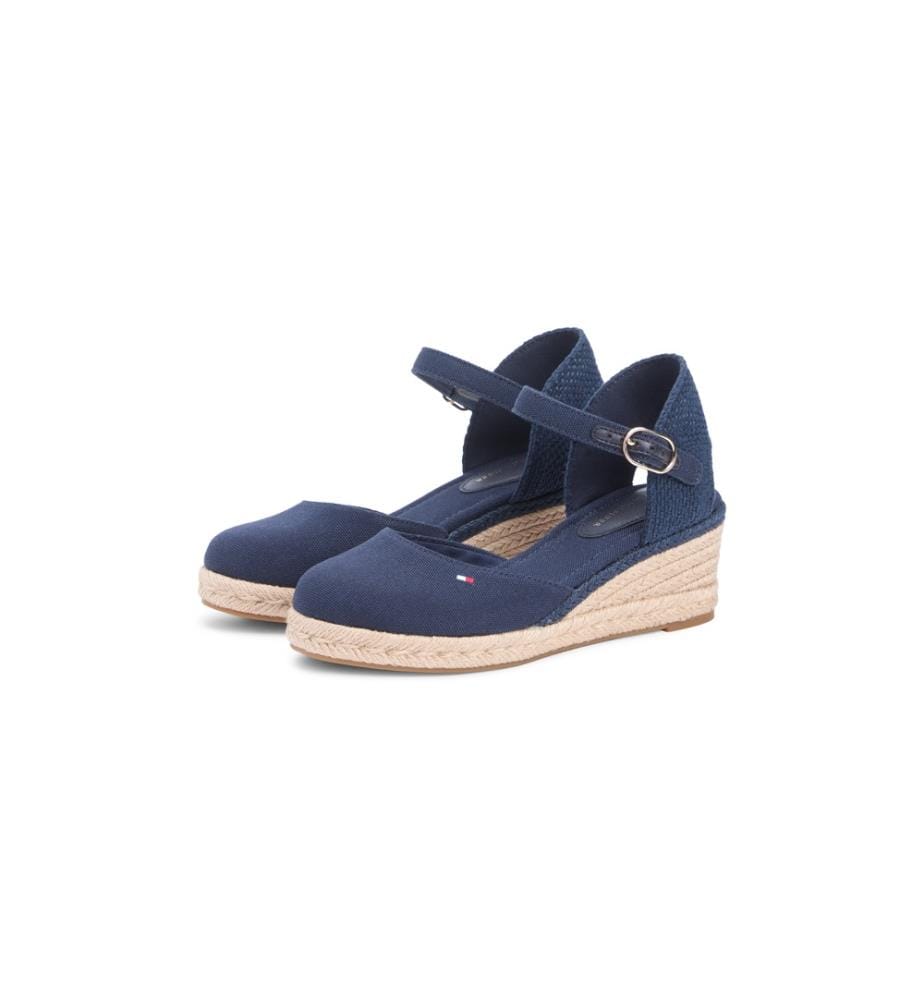 Espadrilles compensées en toile - Marine