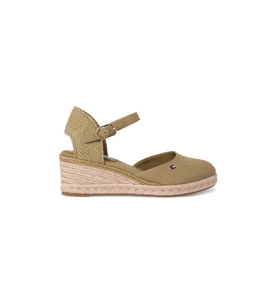 Canvas-Keilpumps - Olive