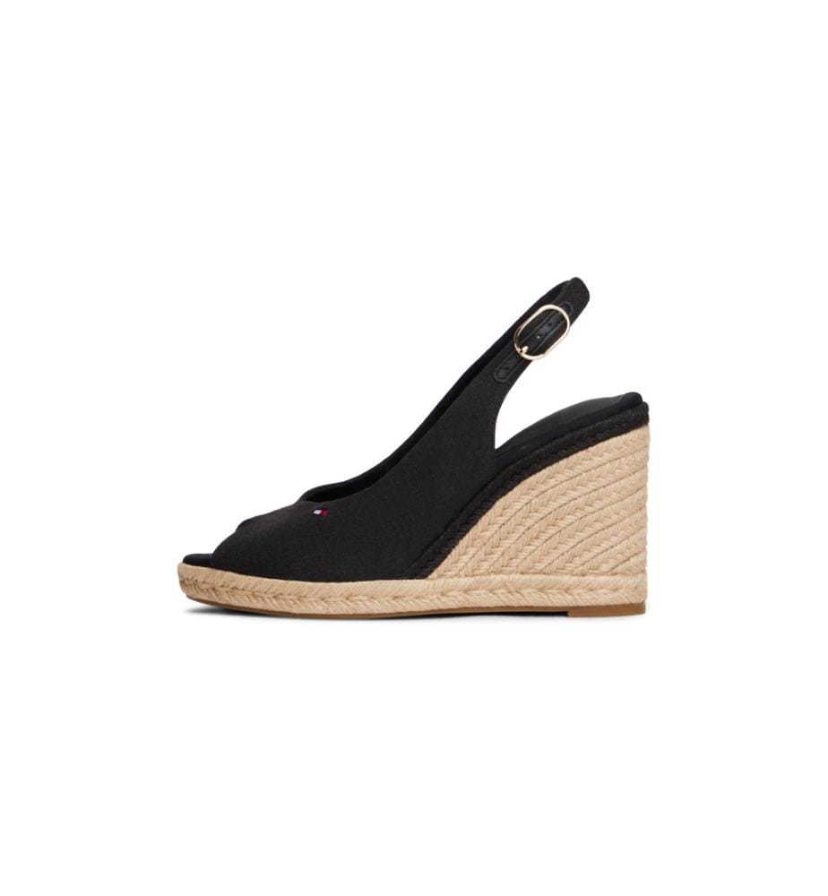 Espadrilles compensées en chanvre - Noir