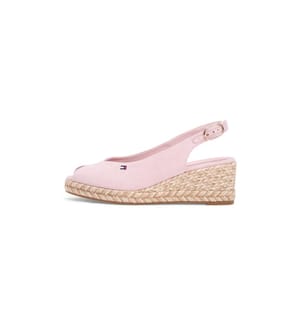 Espadrilles Compensées en Chanvre - Rose