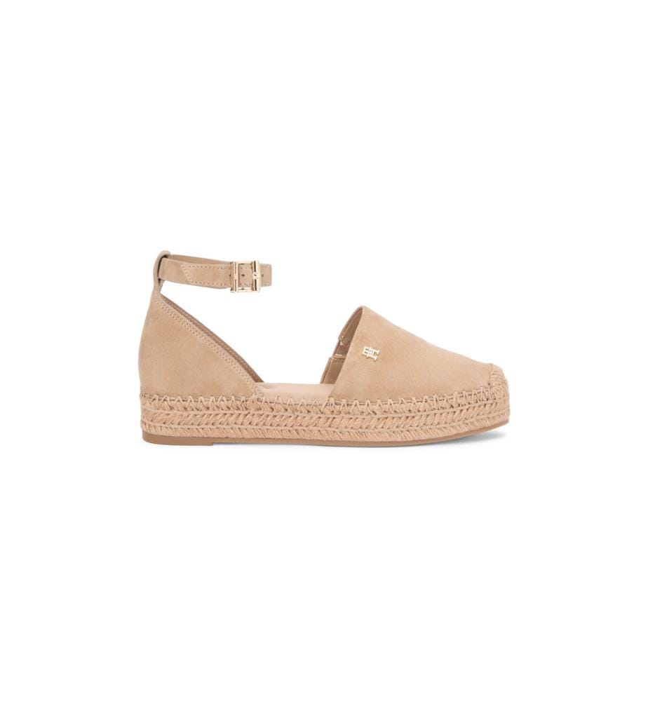 Espadrilles Compensées en Daim - Brun Clair
