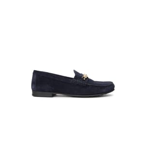 Mocassins en daim à chaîne - Marine