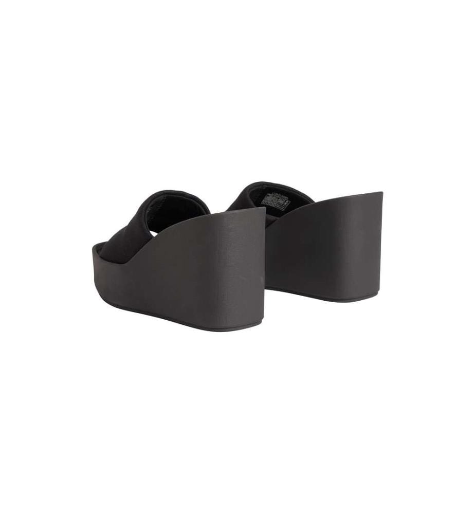 Sandales Talon Compensé Plateforme Toile - triple black