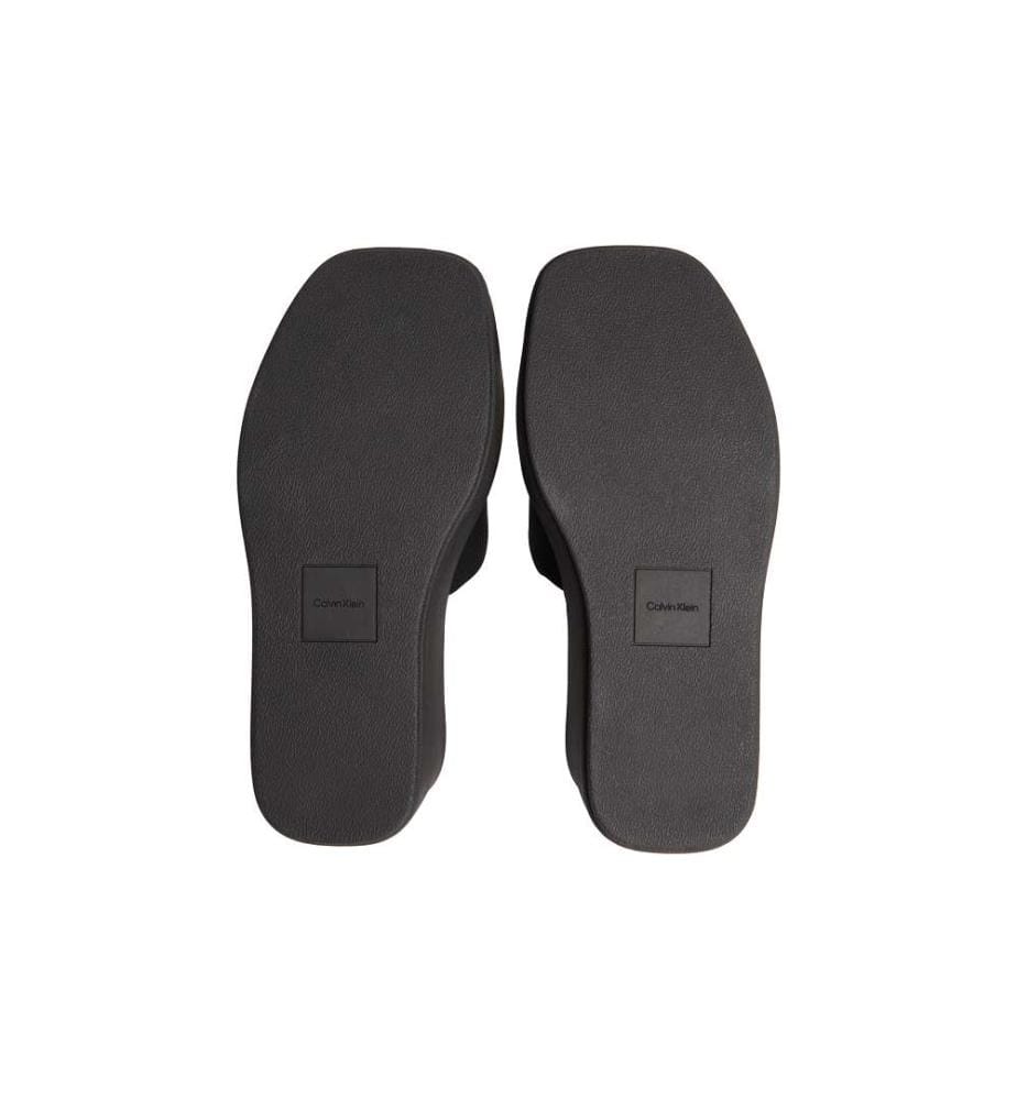 Sandales Talon Compensé Plateforme Toile - triple black