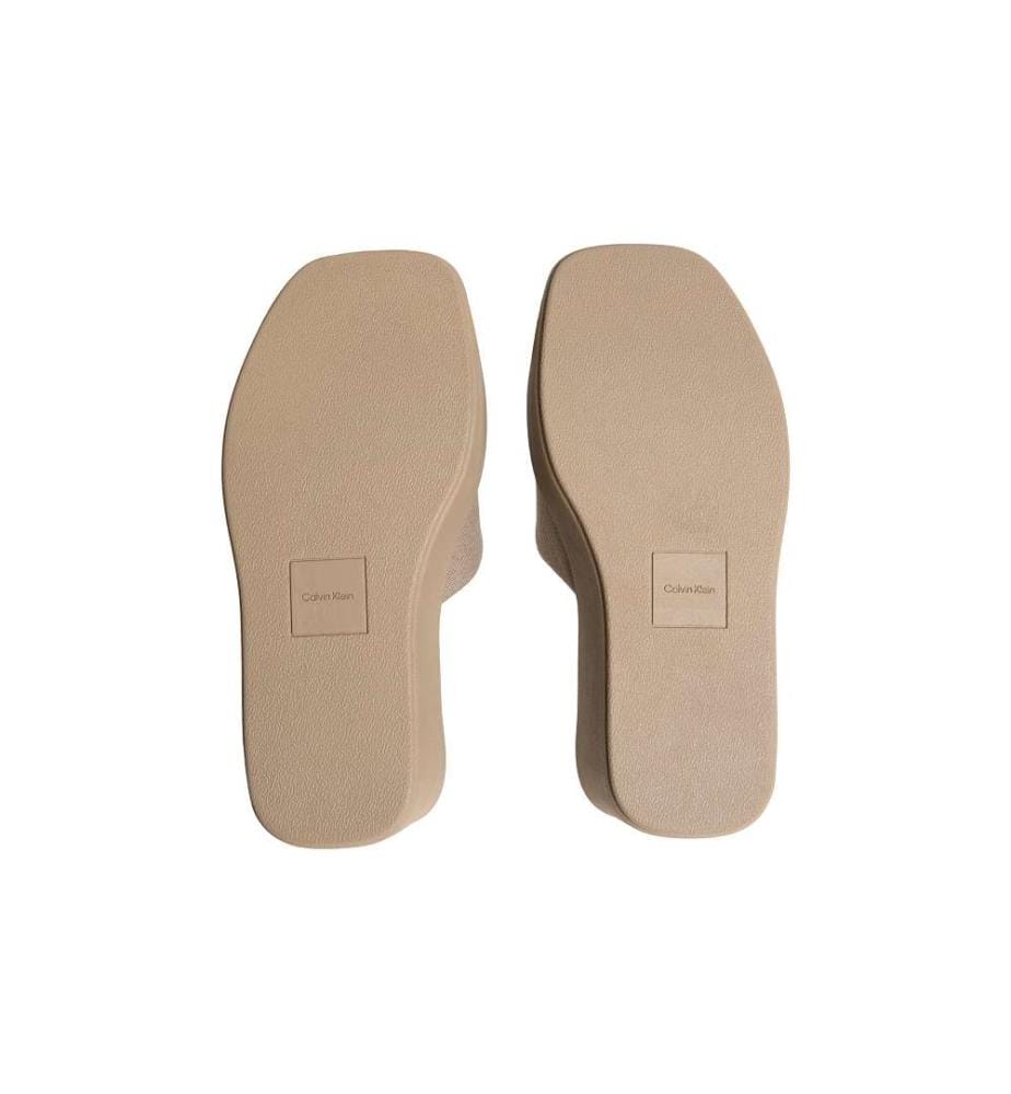 Sandalen mit Keilabsatz Platform Canvas - Desert Taupe