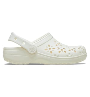 Classic Floral Cut-Out Clogs - Chalk