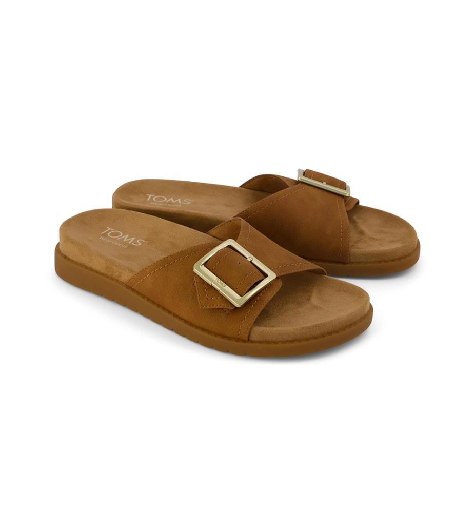Marin Slide Nubuck PU Pantoletten - Dunkelbraun