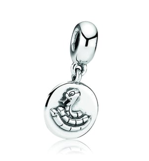 Hängender Charme Kleine Schlange Chinesisches Horoskop - Silber