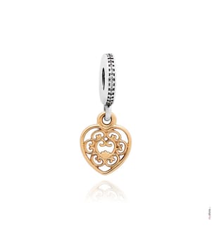 Charm-Anhänger Coeur Somptueux - Gold und Silber