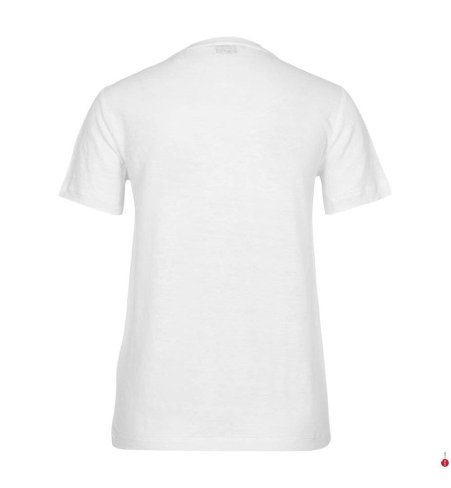 T-Shirt à col en V en lin Regular Fit - Blanc