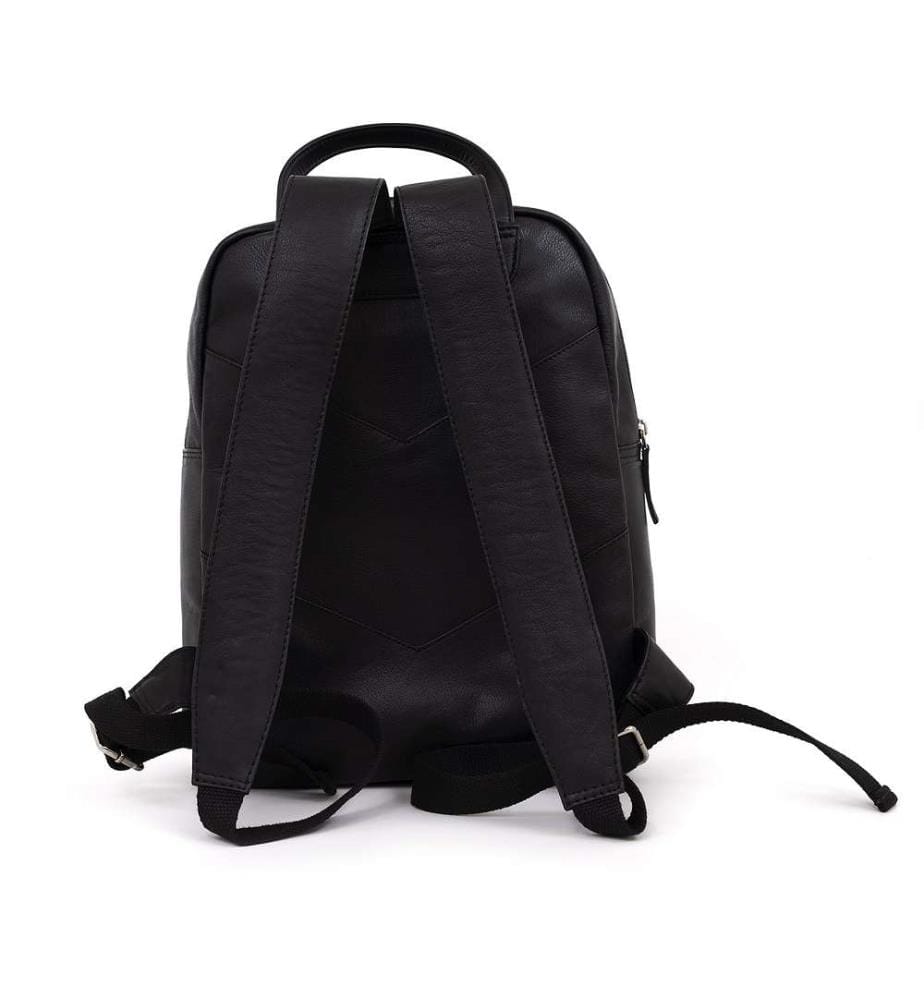 Schwarzer Lederrucksack
