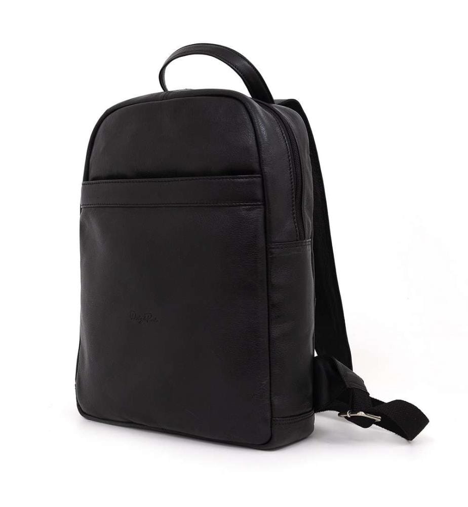 Schwarzer Lederrucksack