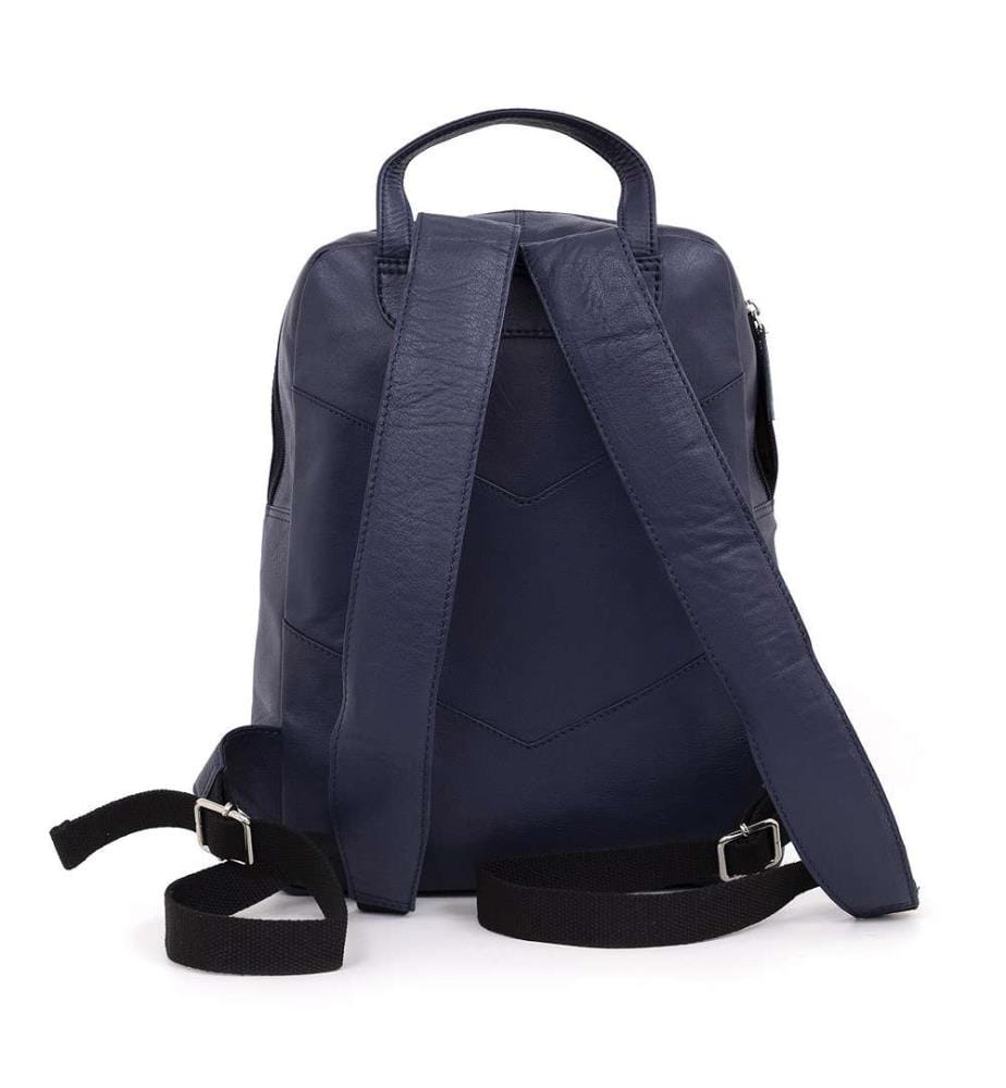 Blauer Lederrucksack