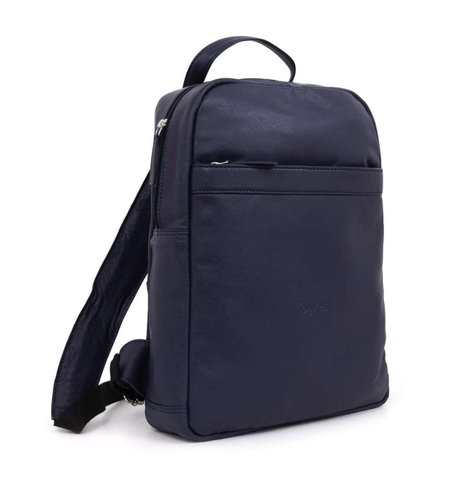 Blauer Lederrucksack