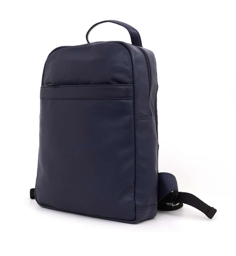 Blauer Lederrucksack