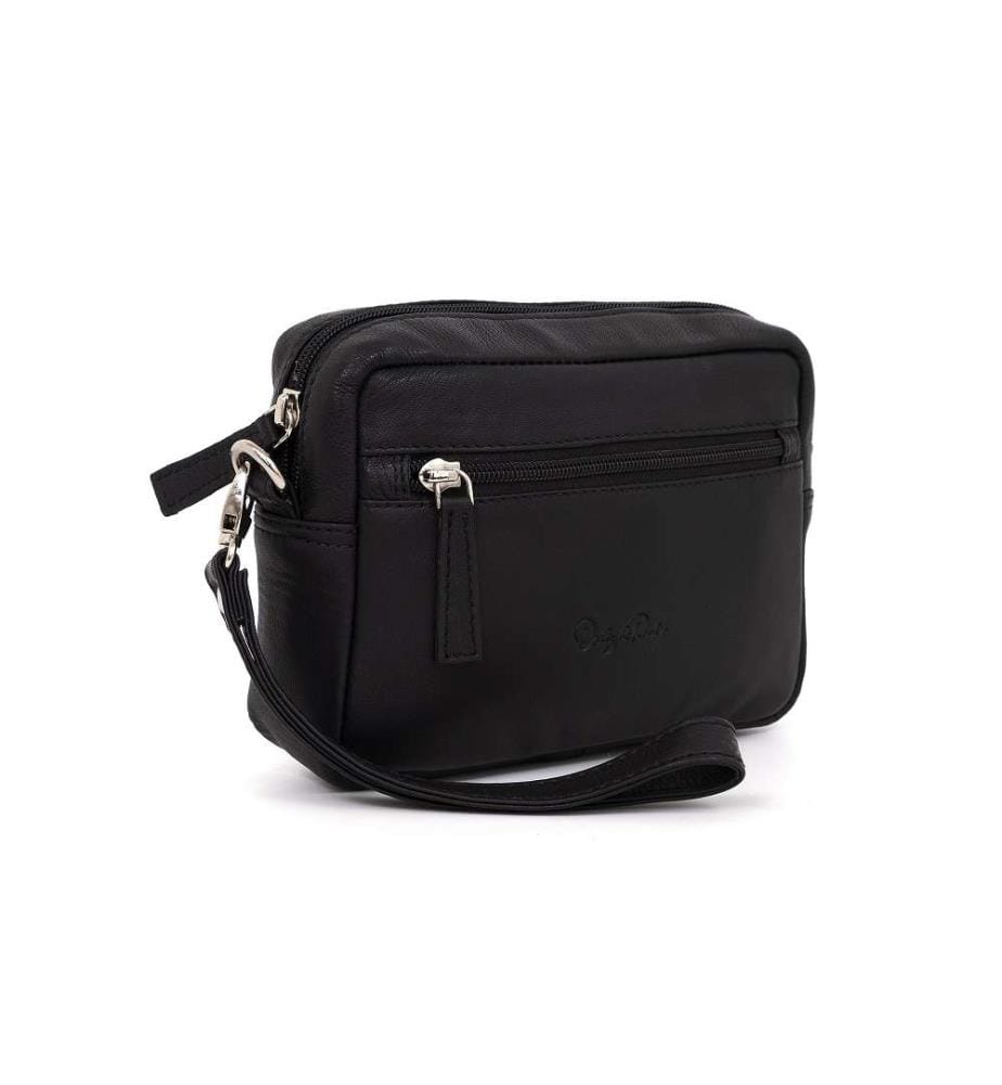 Schwarze Ledertasche