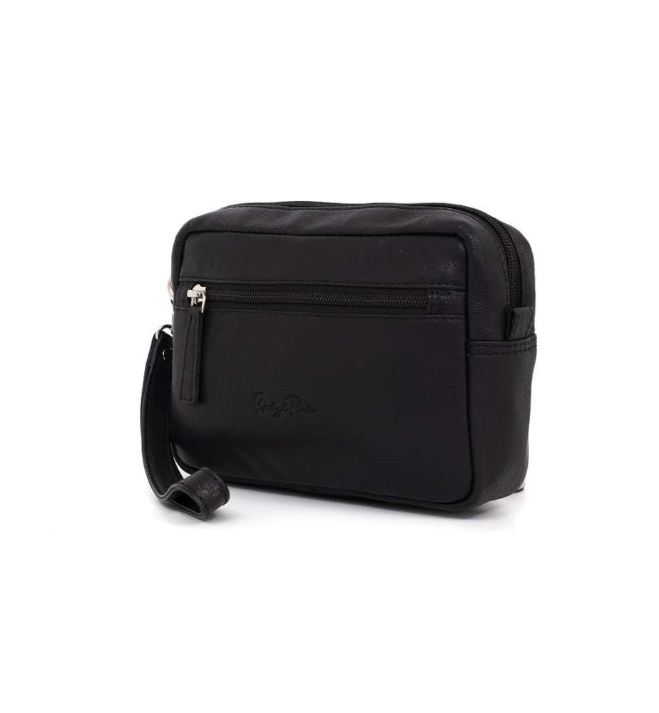 Schwarze Ledertasche