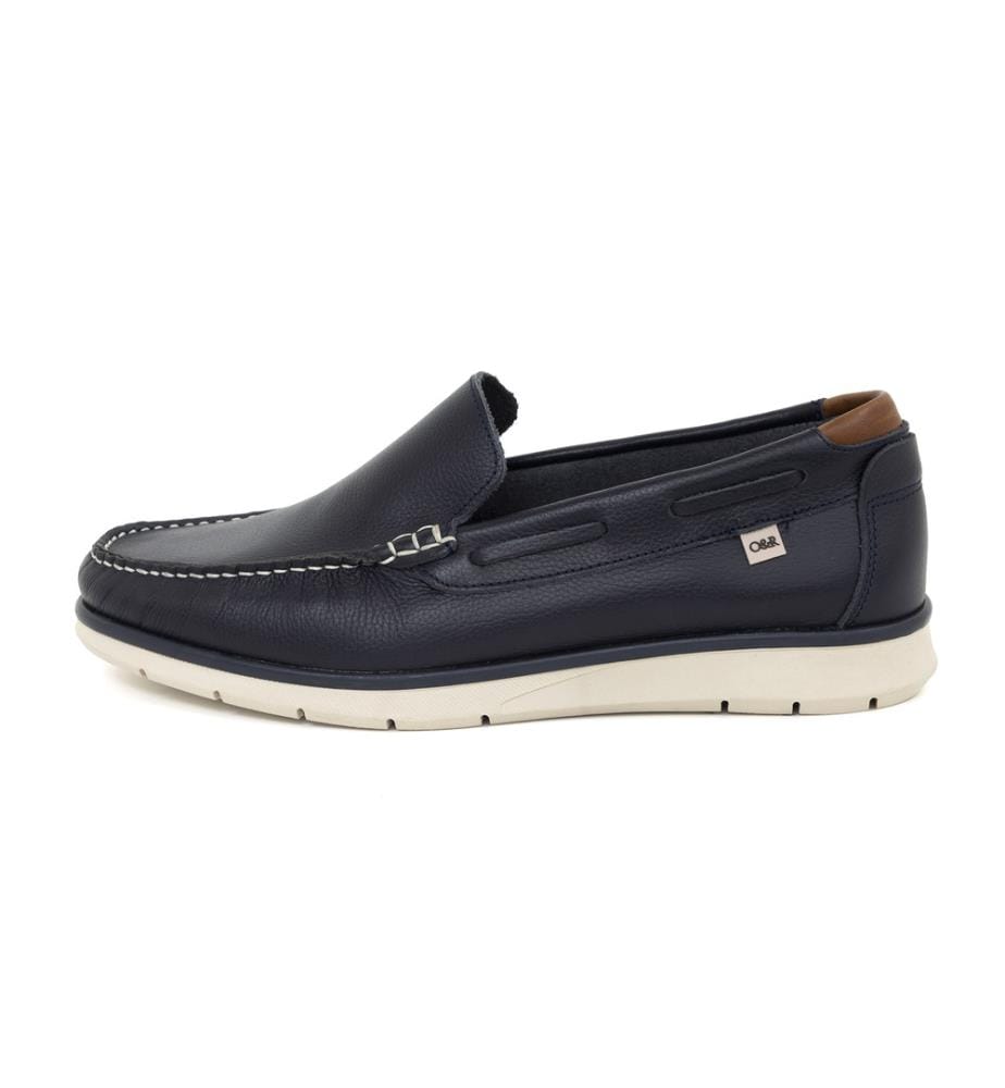Bootsschuhe aus blauem Leder