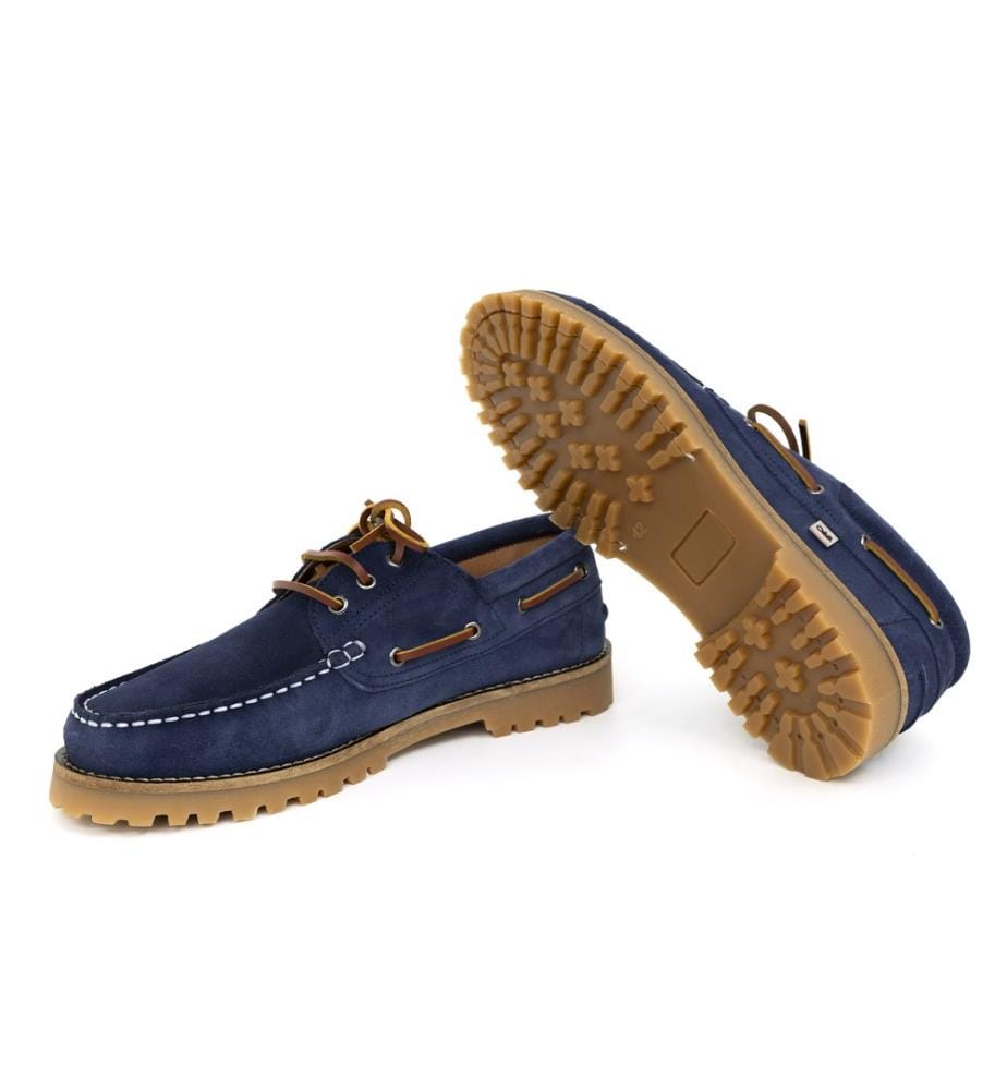Bootsschuh aus Wildleder - Blau