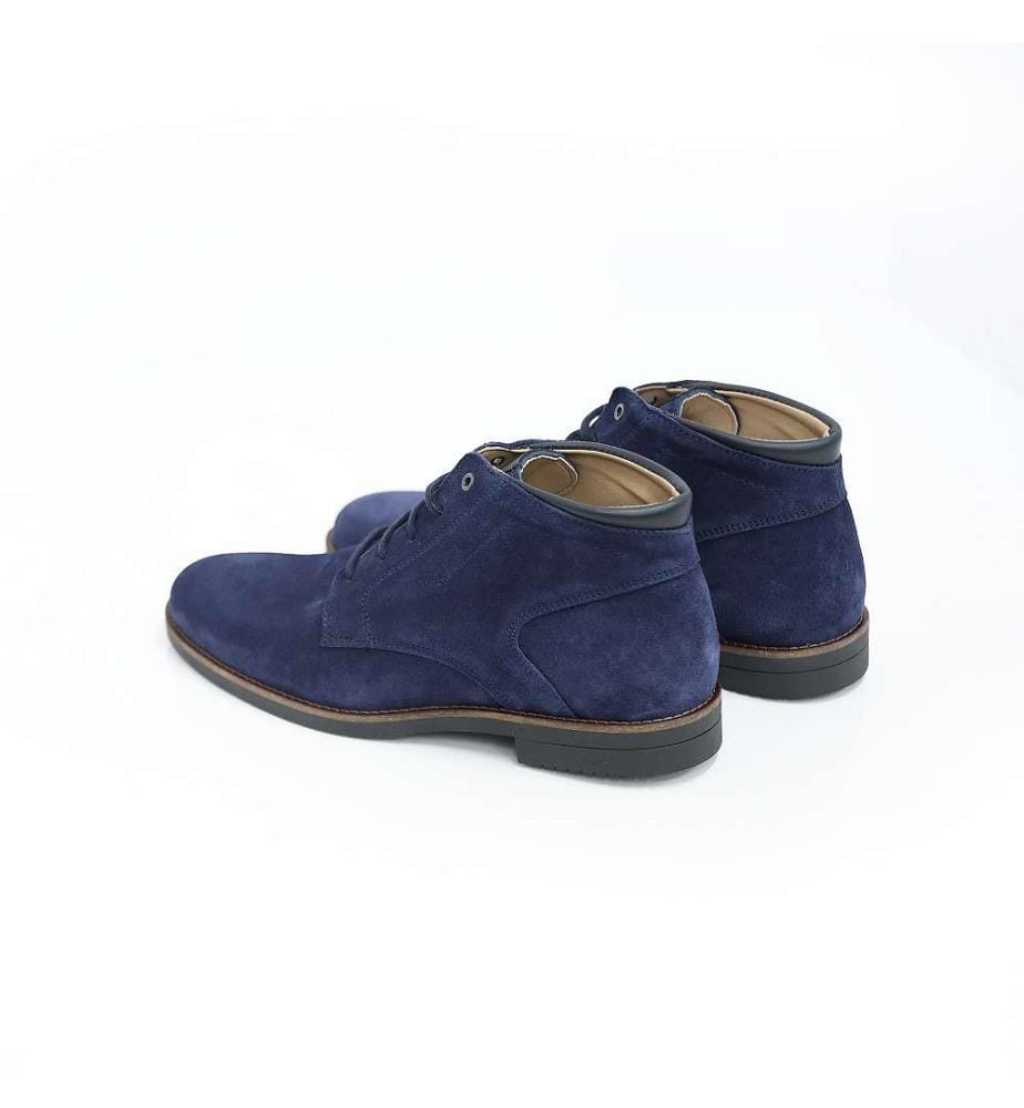Blaue Veloursleder-Chelsea-Stiefel